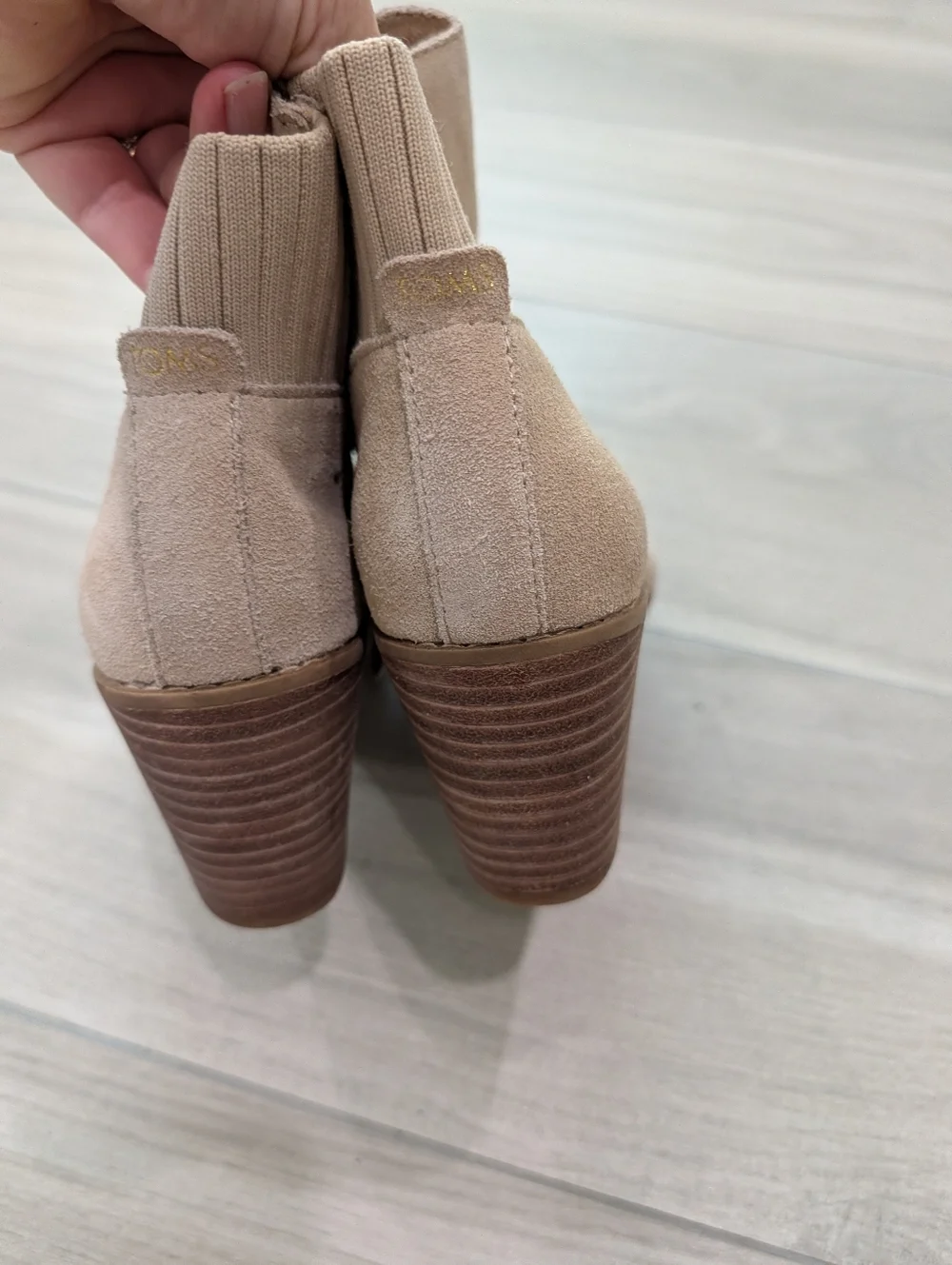 Toms Taupe Wedge Ankle Bootie Size 6.5 - Picture 3 of 7